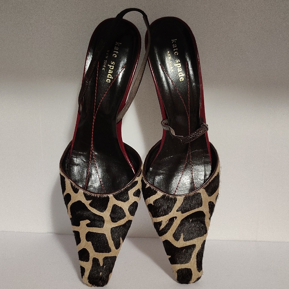 Kate Spade Animal Print Heels with Black and Tan Sale $55